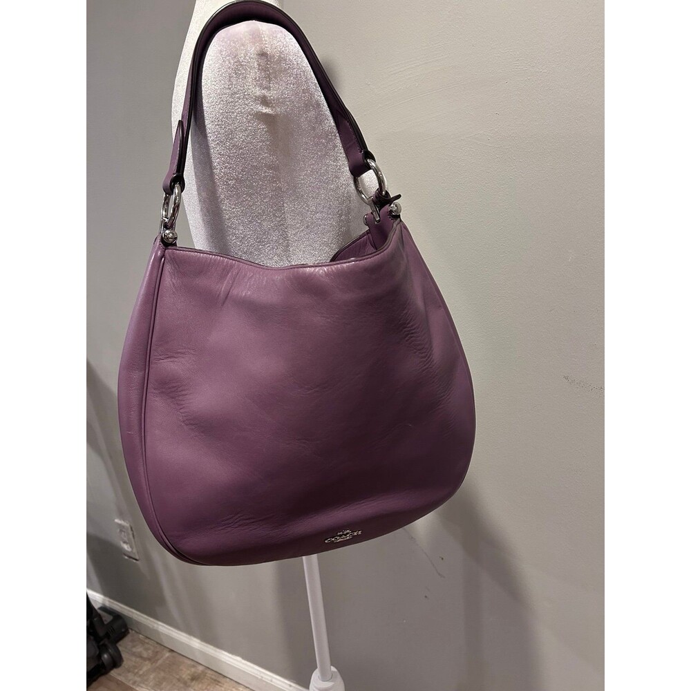 Coach Nomad Hobo Purse Purple Leather Shoulder Bag 36026 - Picture 3 of 11